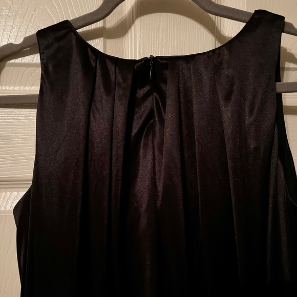 🔴🔴Connected Apparel Little Black Dress Shiny Mid Midi Knee Length - Picture 9 of 9